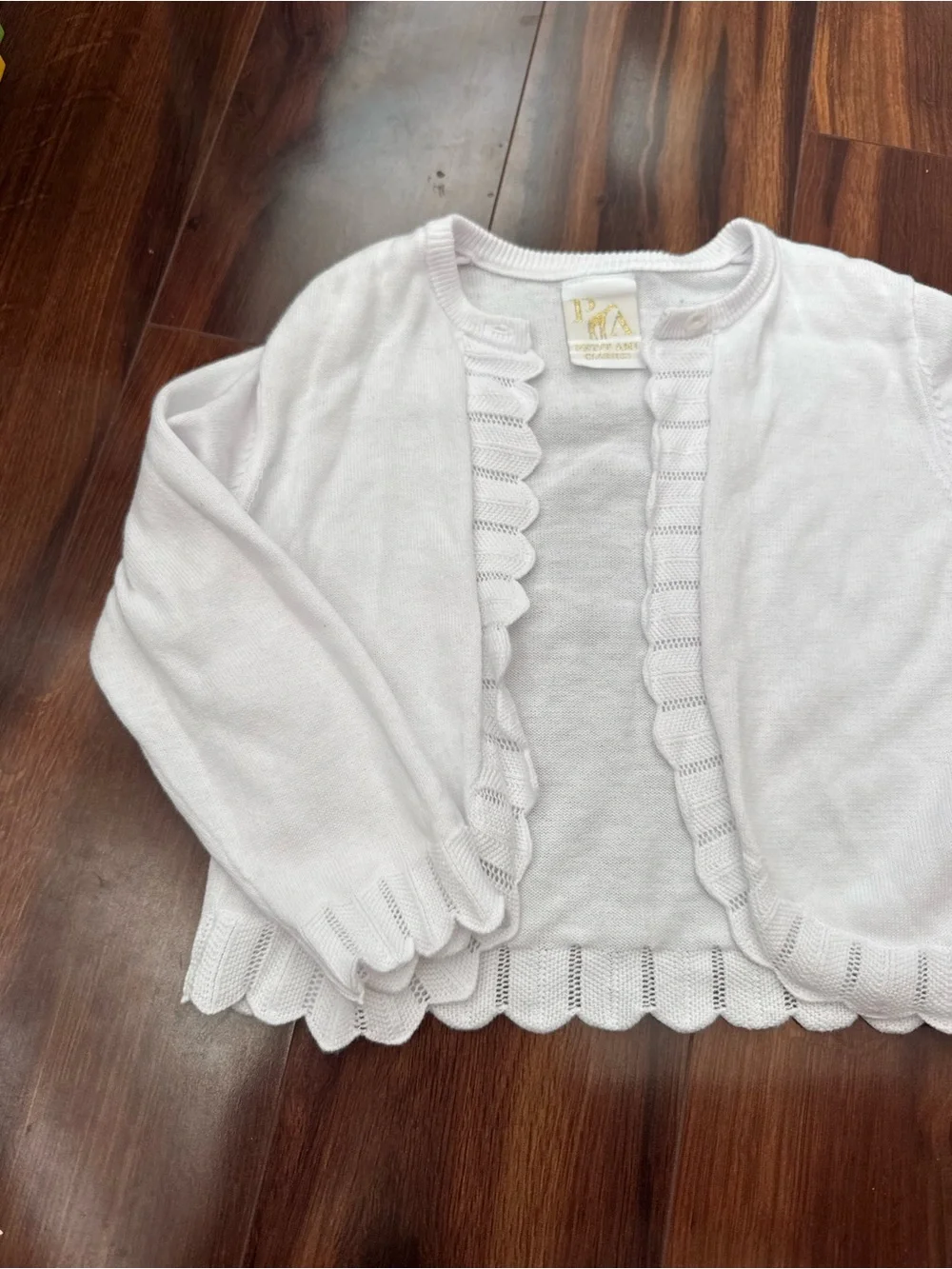 Petit Ami trimmed white cardigan